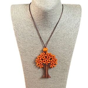 🌻Tree of Life Beaded Wooden Necklace 🧡